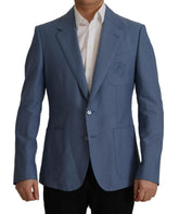 Dolce & Gabbana Blue Single Breasted Logo Blazer Jacket -   -  Dolce & Gabbana.